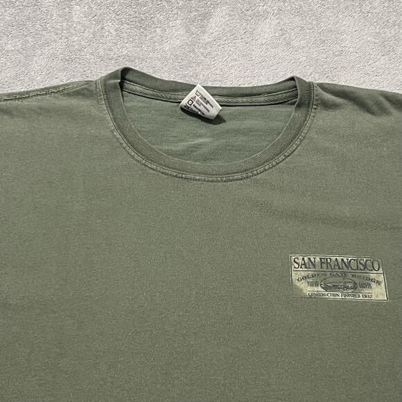 San Francisco T Shirt Mens XL Green Golden Gate Bridge Comfort Colors Tee - Picture 6 of 15
